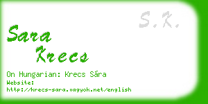 sara krecs business card
